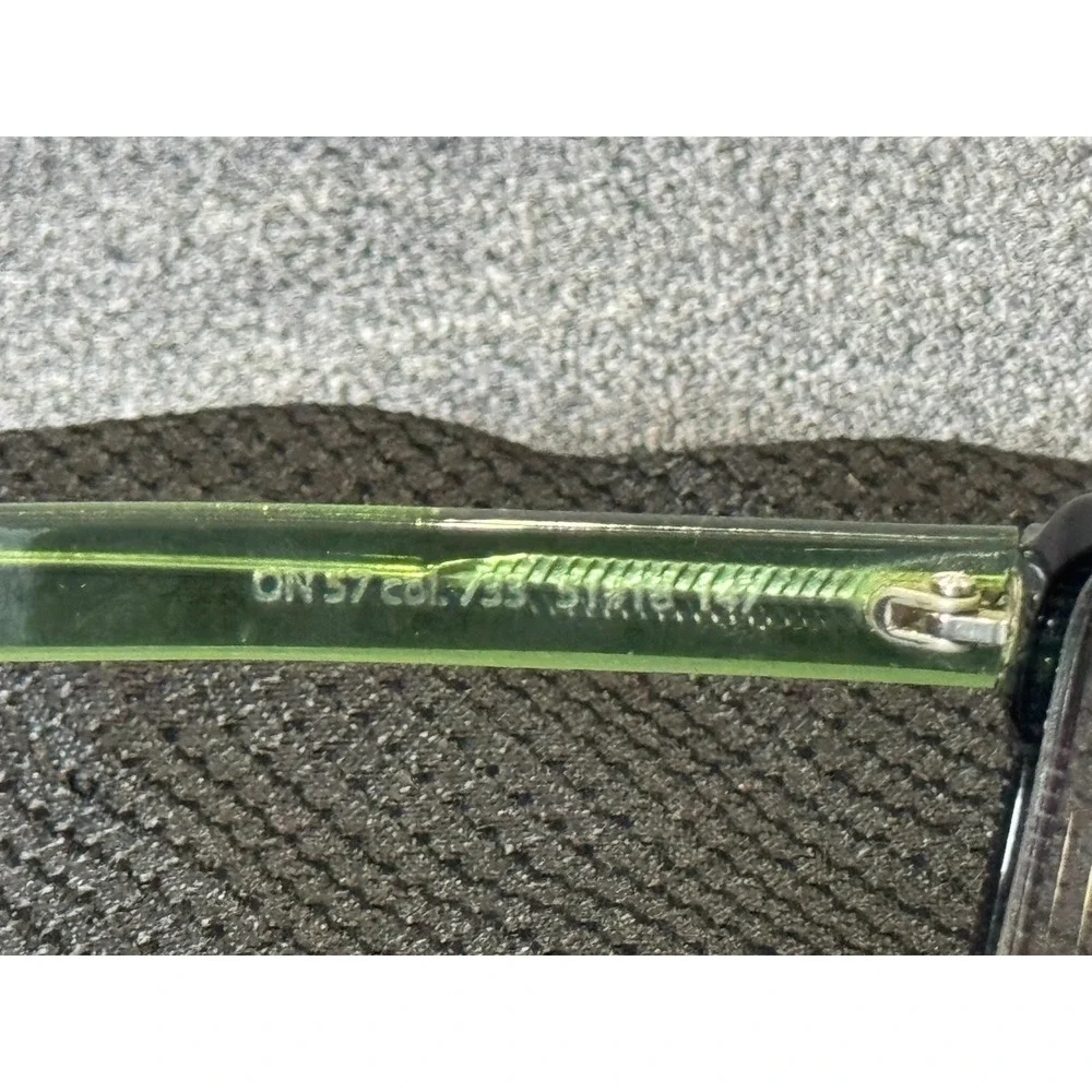 Onirico ON57 col. 733 Black Green Striped Rectangular Eyeglasses Frame with Case